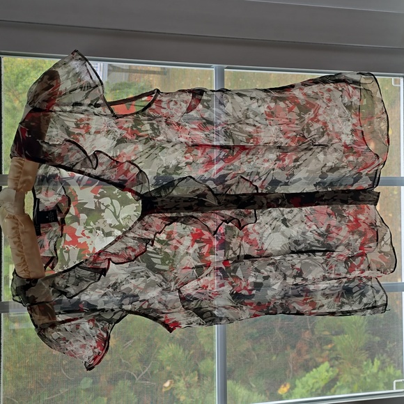 INC Black/gray/red Blouse - Picture 6 of 6